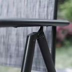 Set da pranzo da esterni 7 pezzi con sedie regolabili in 7 posizioni e tavolo con struttura in metallo e foro per ombrellone - Captiva Designs