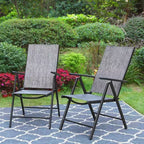 Set da pranzo da esterni 7 pezzi con sedie regolabili in 7 posizioni e tavolo con struttura in metallo e foro per ombrellone - Captiva Designs