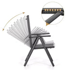 Set da pranzo da esterni 7 pezzi con sedie regolabili in 7 posizioni e tavolo con struttura in metallo e foro per ombrellone - Captiva Designs