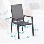 Set da pranzo per patio 3 pezzi con tavolino rotondo e sedie a fionda leggere - Captiva Designs: Bistro da esterno, adatto per balconi