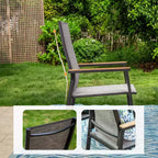 Set da pranzo per patio 3 pezzi con tavolino rotondo e sedie a fionda leggere - Captiva Designs: Bistro da esterno, adatto per balconi