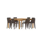 Amazonia Ipanema 9pc Square Outdoor Patio Dining Set Brown