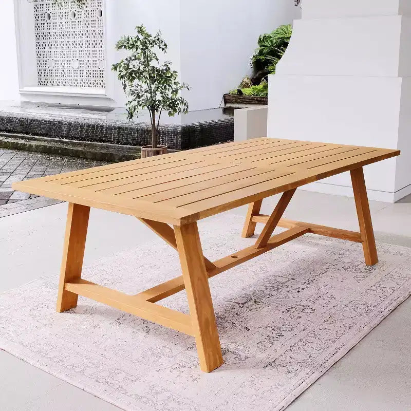 Set da pranzo da esterno Sonoma Lane Quinlan 7 pezzi in teak con cuscini per seduta - Resistente alle intemperie