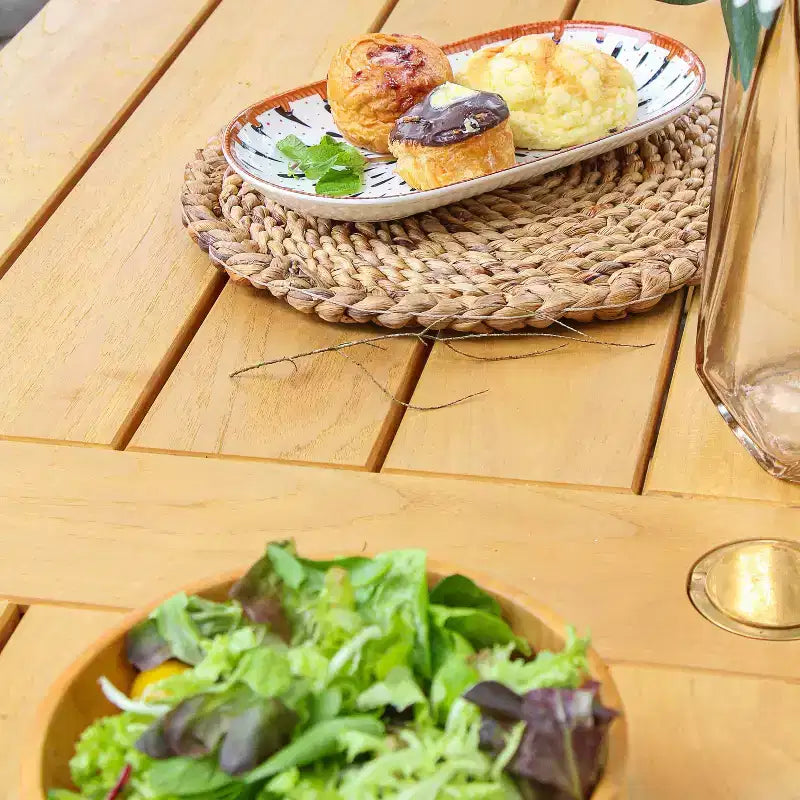 Set da pranzo da esterno Sonoma Lane Quinlan 7 pezzi in teak con cuscini per seduta - Resistente alle intemperie