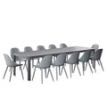 Amazonia Copa 13pc Aluminum Rectangular Extendable Patio Dining Set Gray