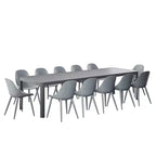 Amazonia Copa 13pc Aluminum Rectangular Extendable Patio Dining Set Gray