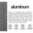 Set da pranzo da esterno rettangolare allungabile in alluminio a 13 pezzi Amazonia Copa, grigio