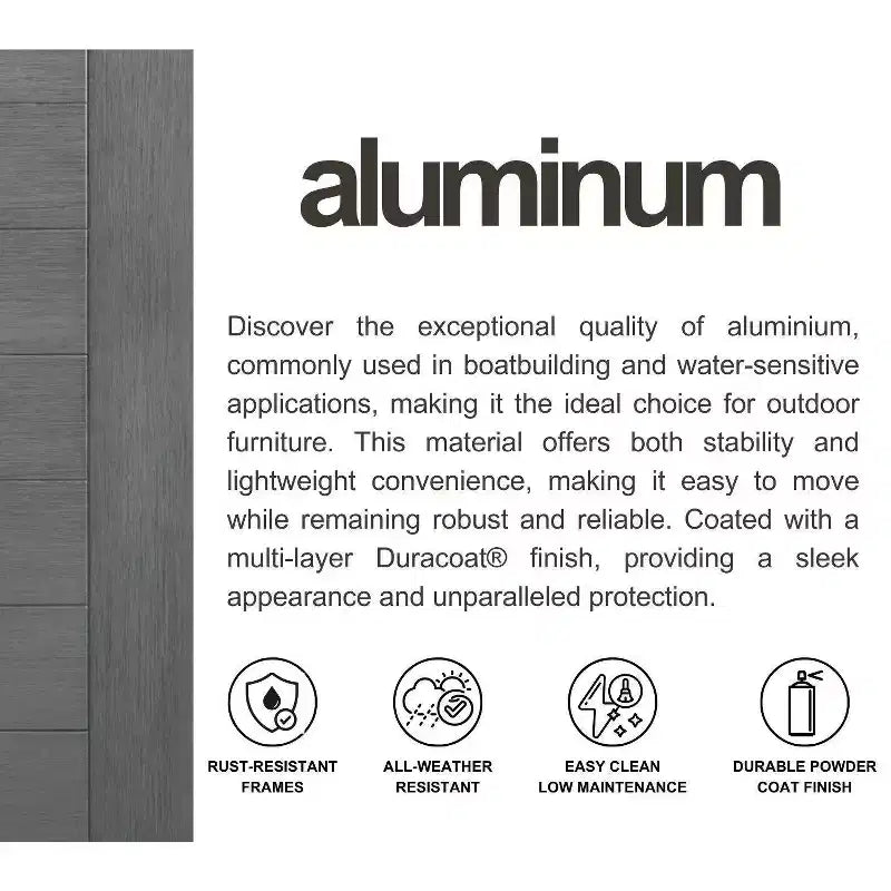 Set da pranzo da esterno rettangolare allungabile in alluminio a 13 pezzi Amazonia Copa, grigio
