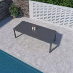 Set da pranzo da esterno rettangolare allungabile in alluminio a 13 pezzi Amazonia Copa, grigio