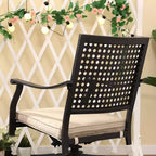 Set da pranzo da esterno 7 pezzi con sedie girevoli e cuscini e tavolo allungabile - Captiva Designs: Resistente agli agenti atmosferici, struttura in acciaio