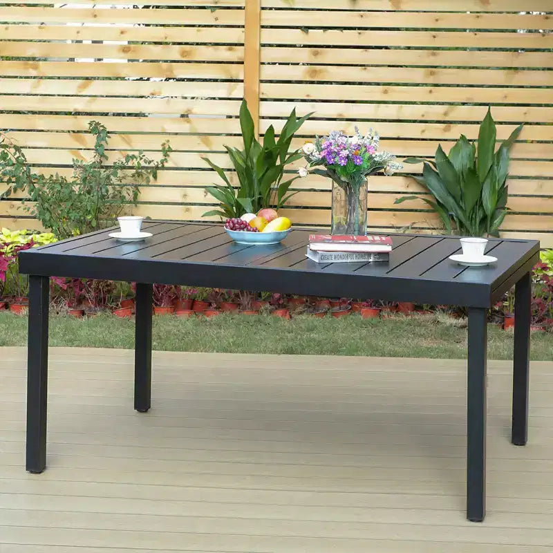 Set da pranzo da esterno 7 pezzi con sedie girevoli e cuscini e tavolo allungabile - Captiva Designs: Resistente agli agenti atmosferici, struttura in acciaio