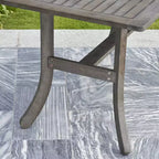 Azen Set da Pranzo da Esterno 5 Pezzi Reynard in Legno di Acacia Massiccio Stile Rustico Resistente, Finitura Grigio Sbiancato