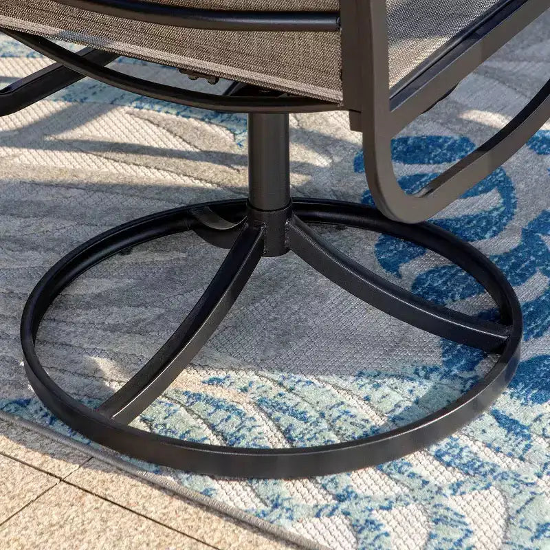 Set da pranzo da esterni 7 pezzi con tavolo in finto legno e foro per ombrellone da 1,6" e sedie girevoli - Captiva Designs