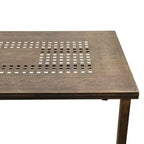 Ensemble de salle à manger d'extérieur moderne rectangulaire de 241 cm pour 8 personnes, résistant aux UV, bronze - Oakland Living : avec sièges en maille et trou pour parasol