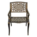 Ensemble de salle à manger d'extérieur moderne rectangulaire de 241 cm pour 8 personnes, résistant aux UV, bronze - Oakland Living : avec sièges en maille et trou pour parasol