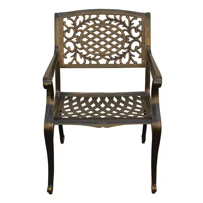 Ensemble de salle à manger d'extérieur moderne rectangulaire de 241 cm pour 8 personnes, résistant aux UV, bronze - Oakland Living : avec sièges en maille et trou pour parasol