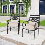Set da pranzo da esterno 7 pezzi: struttura in acciaio resistente alle intemperie e legno effetto legno - Captiva Designs