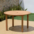 Set da pranzo da esterno rotondo da 5 pezzi Amazonia Beijo, beige