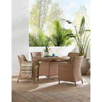 Set da pranzo per esterni in vimini International Concepts 5 pezzi: per tutte le stagioni, struttura in alluminio, 4 poltrone con braccioli