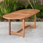 Set da pranzo Amazonia Beijo ovale da 7 pezzi per esterni, beige