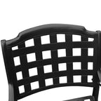 Set da pranzo da esterni da 5 pezzi con tavolo da pranzo rotondo da esterno in alluminio con rete moderna e decorata da 42" e sedie Checker - Nero - Oakland Living