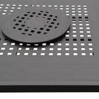 Set da pranzo da esterni da 9 pezzi con tavolo rettangolare grande in alluminio a rete ornata moderna da 84" e sedie moderne - Nero - Oakland Living
