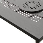 Set da pranzo da esterni da 9 pezzi con tavolo rettangolare grande in alluminio a rete ornata moderna da 84" e sedie moderne - Nero - Oakland Living