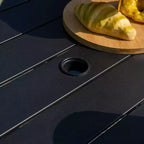 Ensemble de patio avec table en acier avec trou pour parasol de 1,57 po et chaises pivotantes à 360° en textilène - Captiva Designs