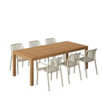 Amazonia Beijo 7pc Rectangular Outdoor Patio Dining Set Beige