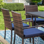 Set da Pranzo da Giardino 5 Pezzi con Tavolo Rotondo e Sedie in Rattan Wicker - Captiva Designs: Resistente alle Intemperie, Foro per Ombrellone