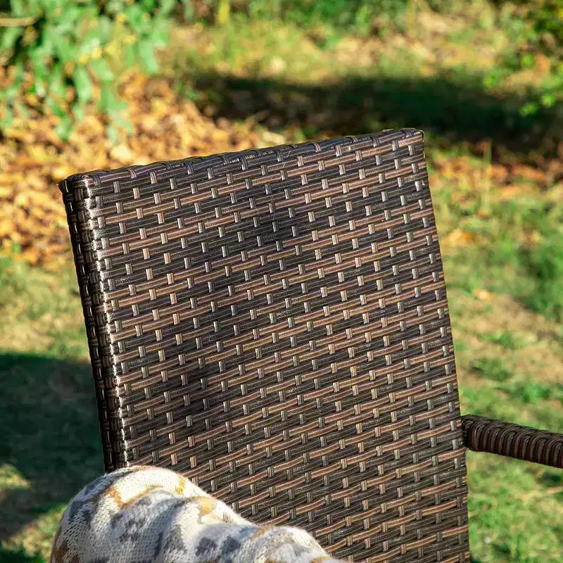 Set da Pranzo da Giardino 5 Pezzi con Tavolo Rotondo e Sedie in Rattan Wicker - Captiva Designs: Resistente alle Intemperie, Foro per Ombrellone