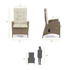 Greemotion Set da Pranzo per Esterni 7 Pezzi Mackay in Legno Teak con Tavolo a Ribalta e Sedie Reclinabili Marrone