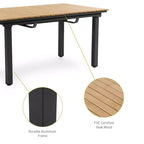Greemotion Set da Pranzo per Esterni 7 Pezzi Mackay in Legno Teak con Tavolo a Ribalta e Sedie Reclinabili Marrone