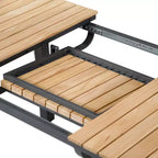 Greemotion Set da Pranzo per Esterni 7 Pezzi Mackay in Legno Teak con Tavolo a Ribalta e Sedie Reclinabili Marrone