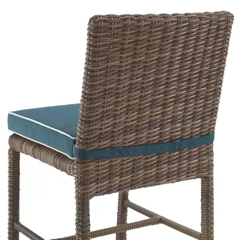Set da pranzo da esterno 7 pezzi Bradenton in acciaio blu navy/marrone anticato - Crosley: Con fodere dei cuscini rimovibili, resistente ai raggi UV