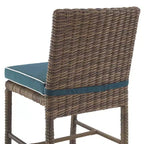 Set da pranzo da esterno 7 pezzi Bradenton in acciaio blu navy/marrone anticato - Crosley: Con fodere dei cuscini rimovibili, resistente ai raggi UV