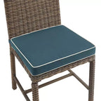 Set da pranzo da esterno 7 pezzi Bradenton in acciaio blu navy/marrone anticato - Crosley: Con fodere dei cuscini rimovibili, resistente ai raggi UV