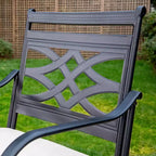 Set da esterno 3 pezzi con sgabelli girevoli e tavolo in metallo: Captiva Designs, resistente alle intemperie, resistente ai raggi UV