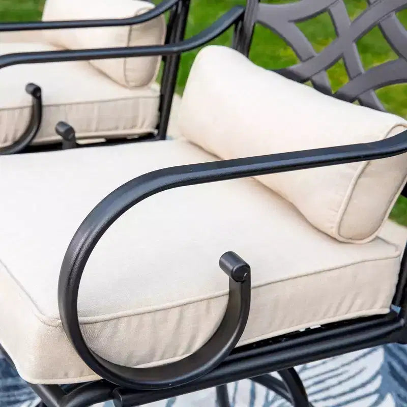 Set da esterno 3 pezzi con sgabelli girevoli e tavolo in metallo: Captiva Designs, resistente alle intemperie, resistente ai raggi UV