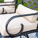Set da esterno 3 pezzi con sgabelli girevoli e tavolo in metallo: Captiva Designs, resistente alle intemperie, resistente ai raggi UV