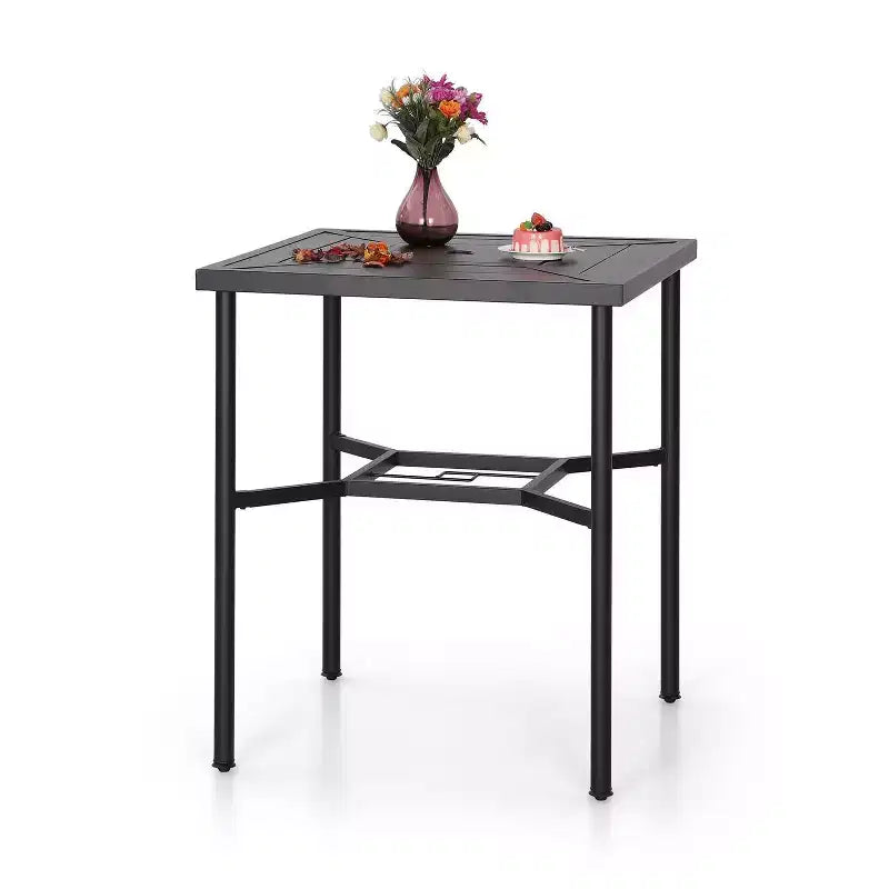 Set da esterno 3 pezzi con sgabelli girevoli e tavolo in metallo: Captiva Designs, resistente alle intemperie, resistente ai raggi UV