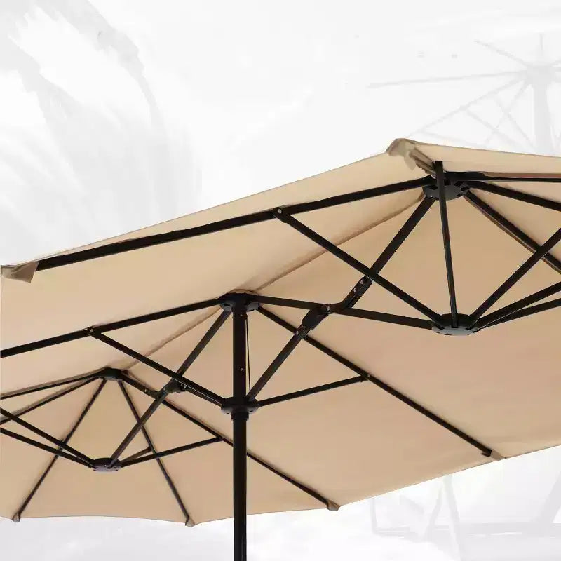 Set da pranzo da esterno 8 pezzi con tavolo con piano a doghe in metallo e sedie in ferro battuto - Nero/Beige - Captiva Designs