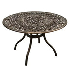 Set da Pranzo da Giardino 5 pezzi, Tavolo Rotondo in Alluminio con Rete Tradizionale da 48", Finitura Bronzo Resistente ai Raggi UV - Oakland Living: Posti a Sedere da Esterno per Quattro
