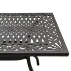 Set da pranzo da patio 7 pezzi con tavolo rettangolare moderno in alluminio a maglie da esterno da 68" e sedie moderne - Nero - Oakland Living: Resistente ai raggi UV