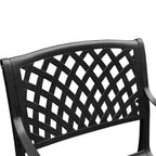 Set da pranzo da patio 7 pezzi con tavolo rettangolare moderno in alluminio a maglie da esterno da 68" e sedie moderne - Nero - Oakland Living: Resistente ai raggi UV