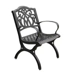 Set da pranzo da 5 pezzi per patio con tavolo rotondo in rete di alluminio da esterno decorato da 48 pollici e sedie di lusso - Nero - Oakland Living: Resistente ai raggi UV, Non pieghevole
