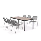 Amazonia Bahia 7pc Aluminum Rectangular Patio Dining Set Gray
