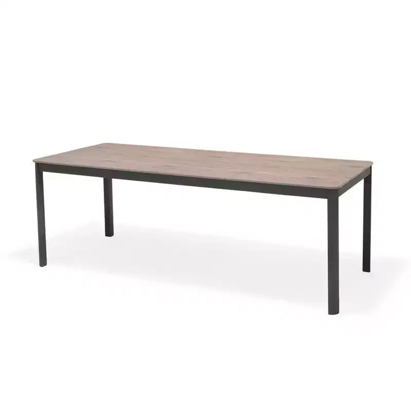 Set da pranzo da giardino rettangolare Amazonia Bahia a 7 pezzi in alluminio grigio