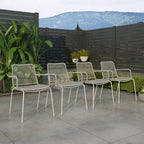 Set da pranzo da giardino rettangolare Amazonia Bahia a 7 pezzi in alluminio grigio