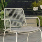 Set da pranzo da giardino rettangolare Amazonia Bahia a 7 pezzi in alluminio grigio